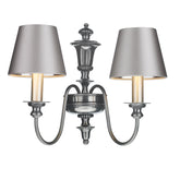 David Hunt Lighting Dickens Double Wall Light Pewter DIC0967